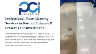 Floor Cleaning Services Boston | PCI PRO SERVICES