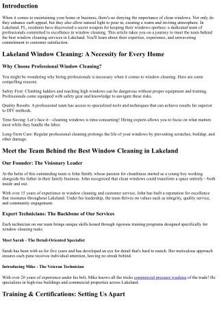 Meet the Team Behind the Best Window Cleaning in Lakeland
