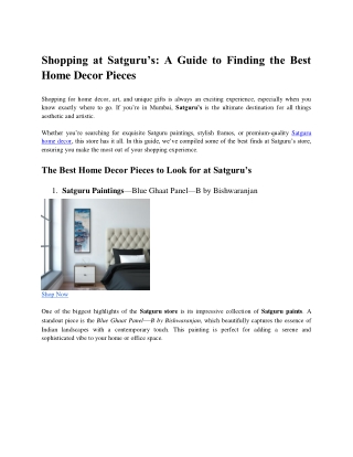 Satguru's_ Shopping at Satguru’s_ A Guide to Finding the Best Home Decor Pieces