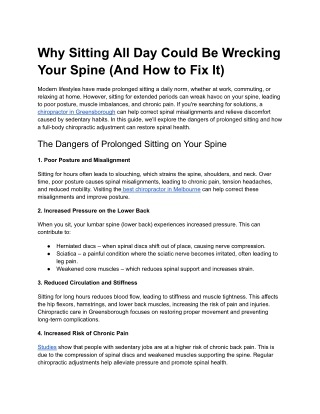 Why Sitting All Day Could Be Wrecking Your Spine (And How to Fix It)