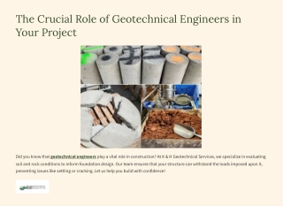 The Crucial Role of Geotechnical Engineers in Your Project Processed