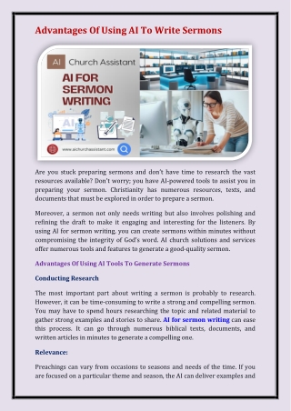 AI for sermon writing