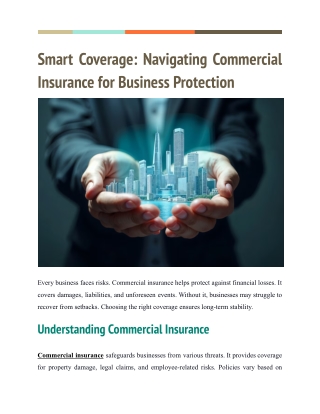 Smart Coverage: Navigating Commercial Insurance for Business Protection