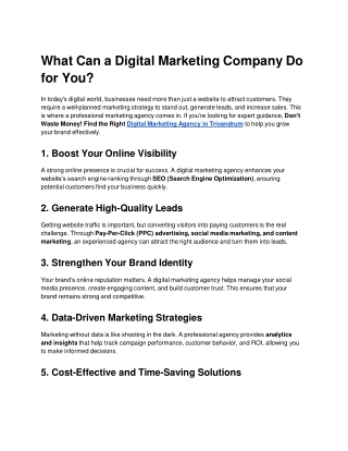 Digital Marketing Agency in Trivandrum