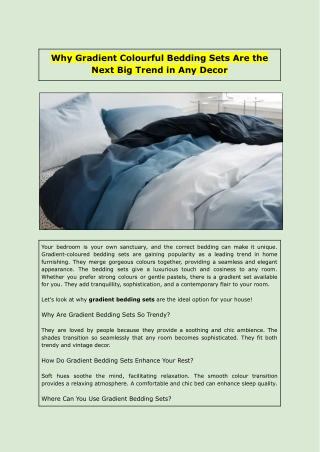 Why Gradient Colourful Bedding Sets Are the Next Big Trend in Any Decor