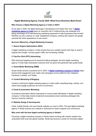 Digital Marketing Agency Trends 2025 What Every Business Must Know!