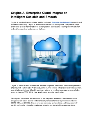 Origins AI Enterprise Cloud Integration Intelligent Scalable and Smooth