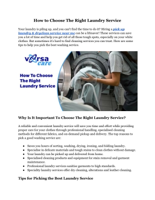 How to Choose The Right Laundry Service