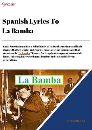 Spanish Lyrics To La Bamba