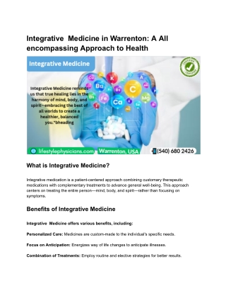 Integrative  Medicine in Warrenton_ A All encompassing Approach to Health