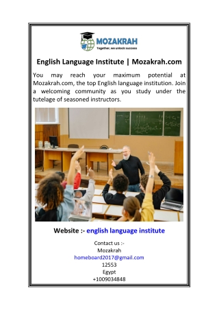English Language Institute  Mozakrah.com