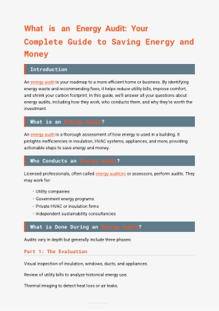 What is an Energy Audit: Your Complete Guide to Saving Energy and Money