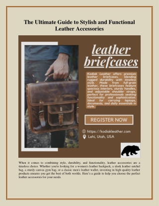 The Ultimate Guide to Stylish and Functional Leather Accessories