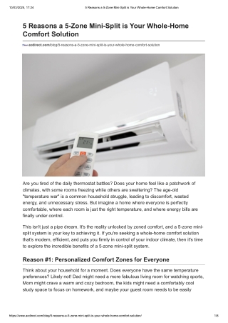 5 Reasons a 5-Zone Mini-Split is Your Whole-Home Comfort Solution