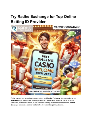Try Radhe Exchange for Top Online Betting ID Provider