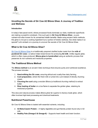 Unveiling the Secrets of Gir Cow A2 Bilona Ghee_ A Journey of Tradition and Wellness