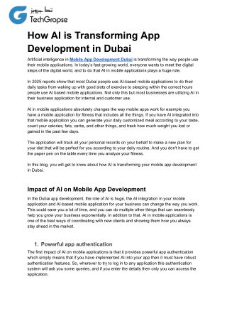 How AI is Transforming App Development in Dubai