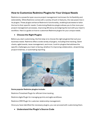 How to Customize Redmine Plugins for Your Unique Needs