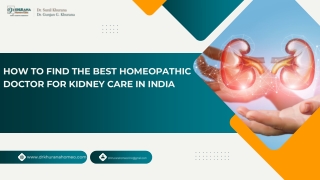 How to Find the Best Homeopathic Doctor for Kidney Care in India
