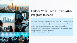 The Master of Computer Applications  From MIT-WPU,Pune