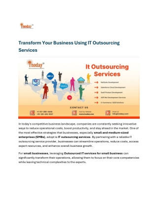 Transform Your Business Using IT Outsourcing Services