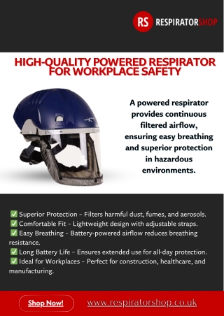 High-Quality Powered Respirator for Workplace Safety