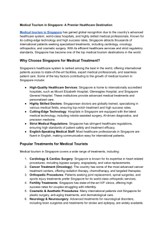 Medical Tourism in Singapore_ A Premier Healthcare Destination