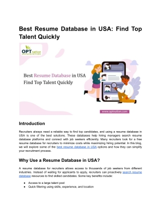 Best Resume Database in USA_ Find Top Talent Quickly