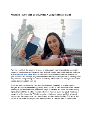 Australia Tourist Visa For South Africa_ A Comprehensive Guide