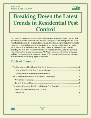 Breaking the Latest Trends in Pest Control