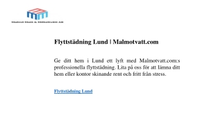 Flyttstädning Lund Malmotvatt.com