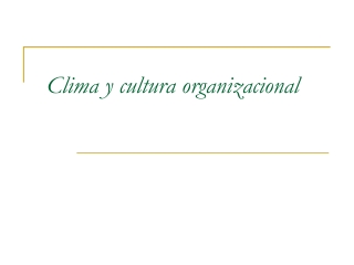 Clima y cultura