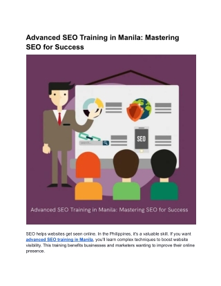 Advanced SEO Training in Manila: Mastering SEO for Success