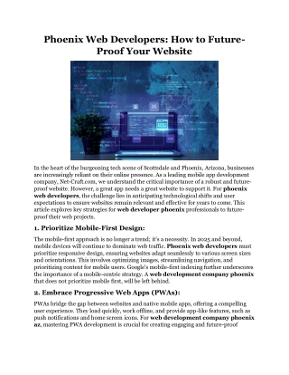 Phoenix Web Developers How to Future-Proof Your Website