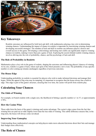 The Reality of Roulette: Luck vs. Skill  Exploring the  Tactics  Behind Roulette