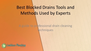 Best Blocked Drains Tools and Methods Used by Experts