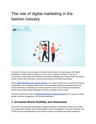 The role of digital marketing in the fashion industry