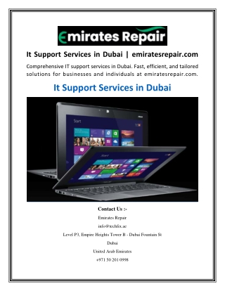 It Support Services in Dubai  emiratesrepair.com