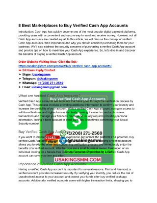 8 Best Marketplaces to Buy Verified Cash App Accounts