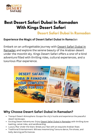 Best Desert Safari Dubai in Ramadan in 2025