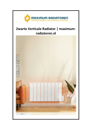 Zwarte Verticale Radiator  maximum-radiatoren.nl