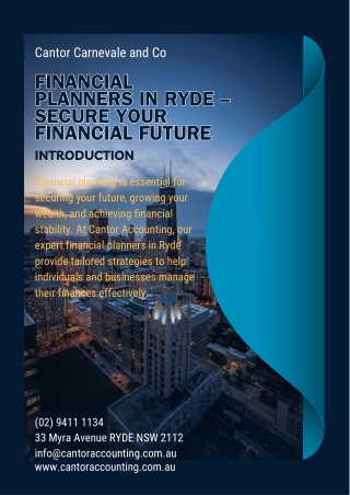Financial Planners in Ryde – Secure Your Financial Future