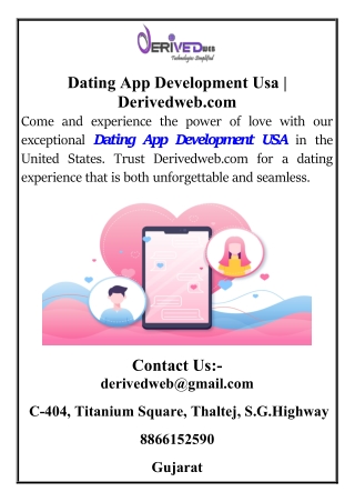 Dating App Development Usa | Derivedweb.com