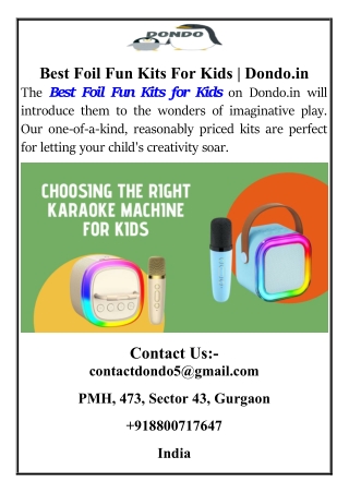 Best Foil Fun Kits For Kids | Dondo.in