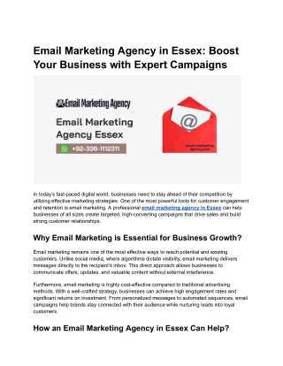Email Marketing Agency in Essex_ Boost Your Business with Expert Campaigns