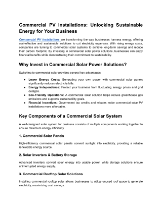 Commercial PV Installations