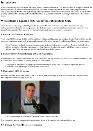 What Makes a Leading SEO Agency in Dublin Stand Out?