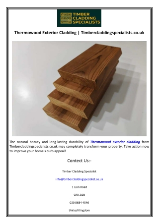 Thermowood Exterior Cladding  Timbercladdingspecialists.co.uk