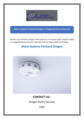 Alarm Systems Portland Oregon  Oregonhomesecurity