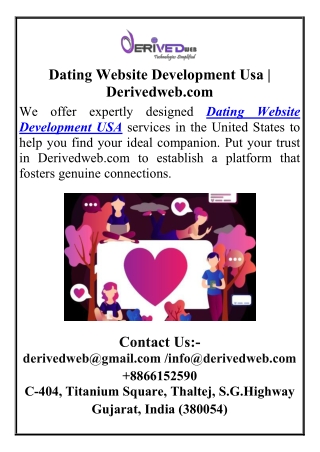 Dating Website Development Usa  Derivedweb.com